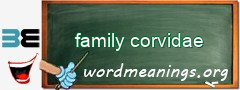 WordMeaning blackboard for family corvidae